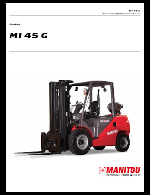 Chariots élevateurs frontaux à gaz Manitou MI 45 G