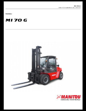 Chariots élevateurs frontaux à gaz Manitou MI 70 G