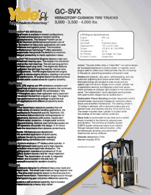 Chariots élevateurs frontaux à gaz Yale GC030VX
