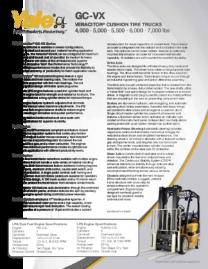 Chariots élevateurs frontaux à gaz Yale GC060VX