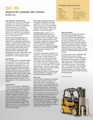 Chariots élevateurs frontaux à gaz Yale GC080VX