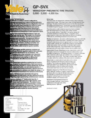 Chariots élevateurs frontaux à gaz Yale GP035VX