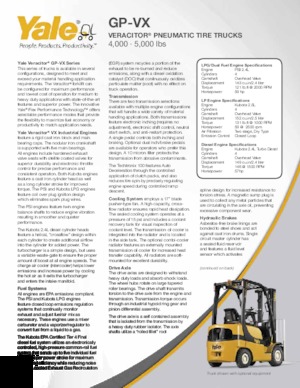 Chariots élevateurs frontaux à gaz Yale GP040VX