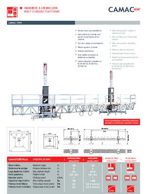 Nacelles grimpantes à mâts CAMAC Camac 1500