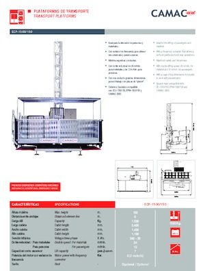 Ascenseurs industriels CAMAC ECP 1500/150