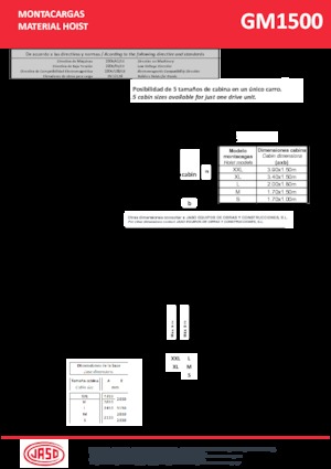 Ascenseurs industriels Jaso GM1500
