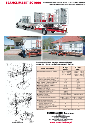 Nacelles grimpantes à mâts Scanclimber SC 1000 E