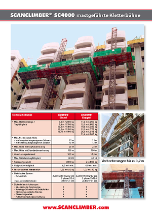 Nacelles grimpantes à mâts Scanclimber SC 4000 D