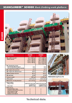Nacelles grimpantes à mâts Scanclimber SC 4000 D