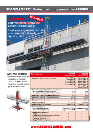 Nacelles grimpantes à mâts Scanclimber SC 8000 E