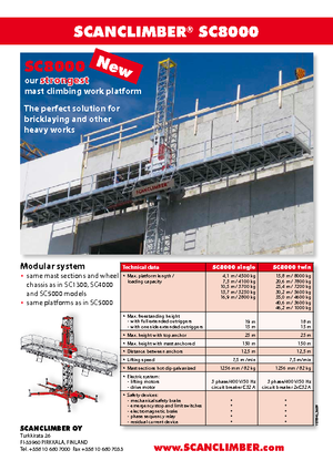 Nacelles grimpantes à mâts Scanclimber SC 8000 E