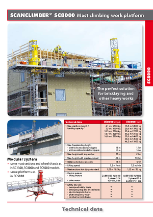 Nacelles grimpantes à mâts Scanclimber SC 8000 E