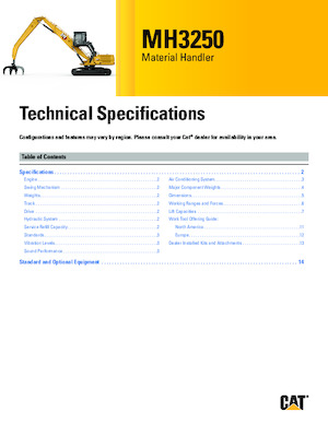 Manipulateurs de matériaux Caterpillar MH3250