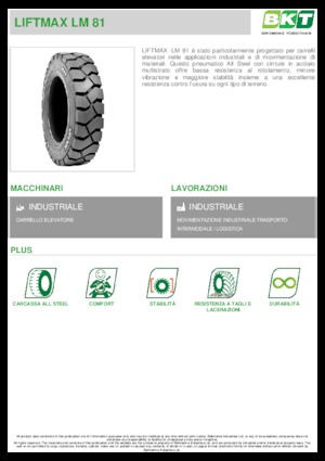 Pneus de manutention BKT LIFTMAX LM 81 6.00 R 9