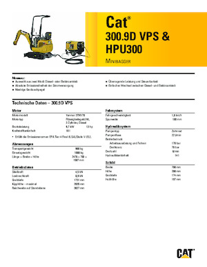 Mini Pelles Caterpillar 300.9D VPS 