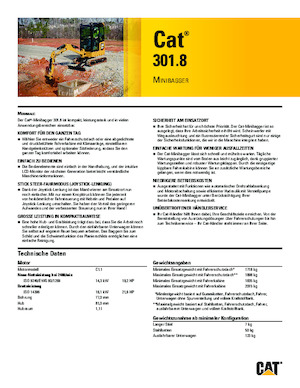 Mini Pelles Caterpillar 301.8