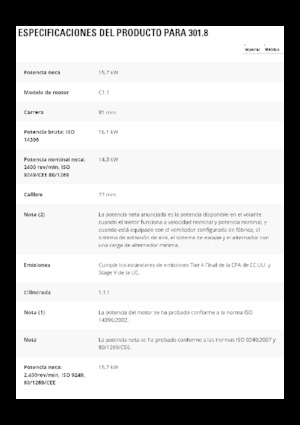 Mini Pelles Caterpillar 301.8