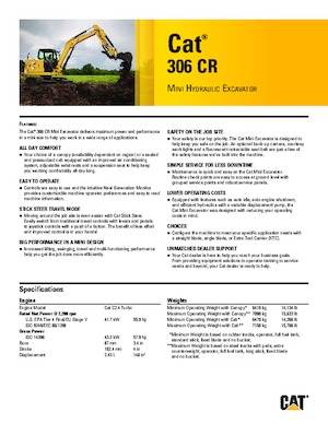 Excavatrice sur chenilles Caterpillar 306 CR