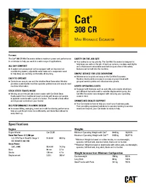 Excavatrice sur chenilles Caterpillar 308CR