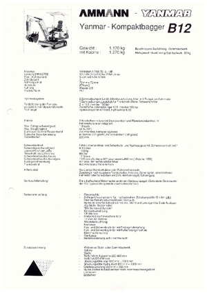 Mini Pelles Yanmar B 12