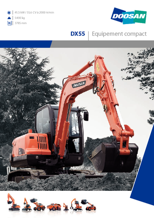 Excavatrice sur pneus Doosan DX 55