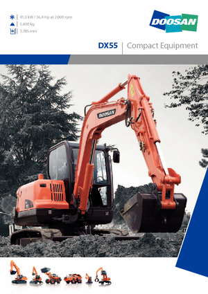 Excavatrice sur pneus Doosan DX 55