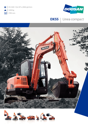 Excavatrice sur pneus Doosan DX 55