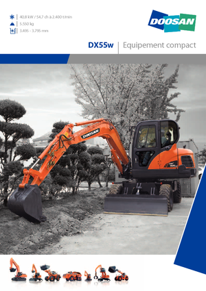 Excavatrice sur pneus Doosan DX55W