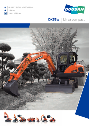 Excavatrice sur pneus Doosan DX55W