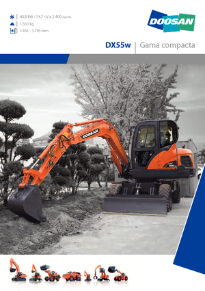 Excavatrice sur pneus Doosan DX55W