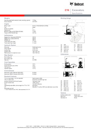 Mini Pelles Bobcat E10