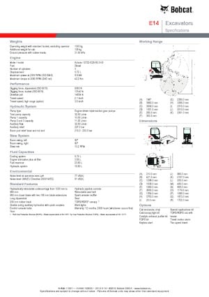Mini Pelles Bobcat E 14