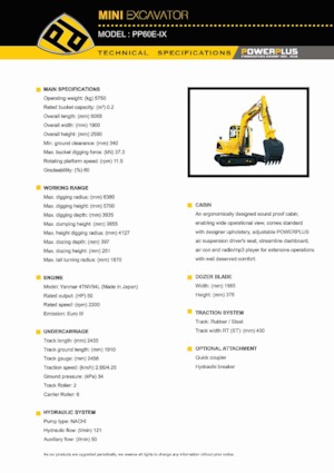 Mini Pelles PowerPlus PP60E-IX