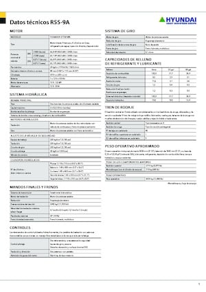 Mini Pelles Hyundai R55-9A