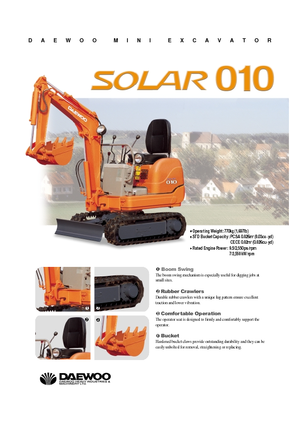 Mini Pelles Doosan Solar 010