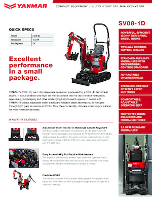 Mini Pelles Yanmar SV08-1D
