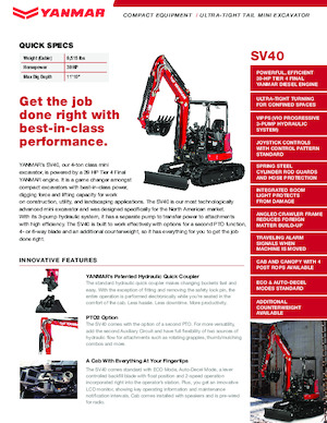 Mini Pelles Yanmar SV40