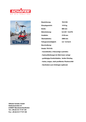 Mini Pelles Takeuchi TB 014 S