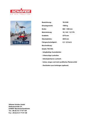 Mini Pelles Takeuchi TB 016 S