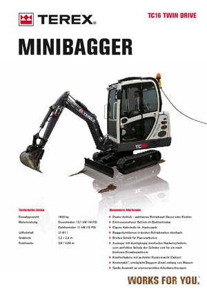 Mini Pelles Terex TC 16 Twindrive