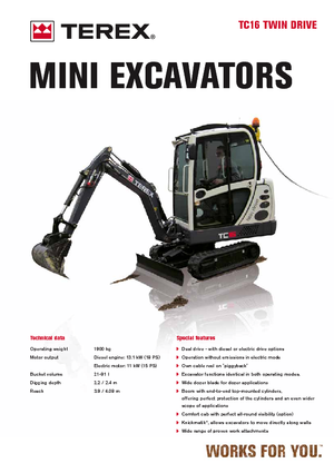 Mini Pelles Terex TC 16 Twindrive