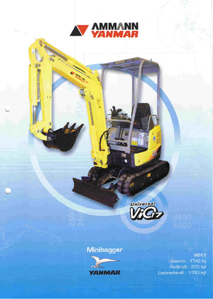 Mini Pelles Yanmar VIO 17 Univ