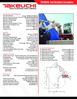Mini Pelles Takeuchi TB 138 FR