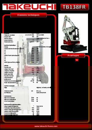 Mini Pelles Takeuchi TB 138 FR