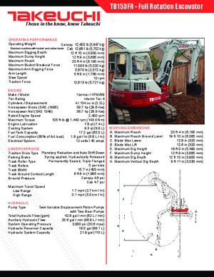 Mini Pelles Takeuchi TB 153 FR