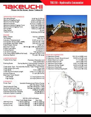 Mini Pelles Takeuchi TB 228 