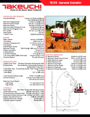 Mini Pelles Takeuchi TB 260