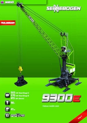 Grues mobiles - flèche treillis Sennebogen 9300e HMC