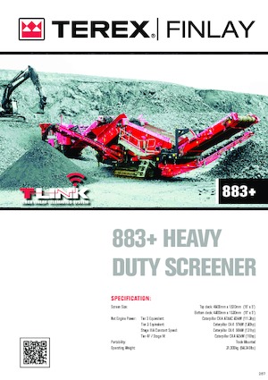 Installation de criblage mobile Terex-Finlay 883+