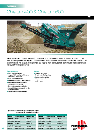 Installation de criblage mobile Powerscreen Chieftain 400 Rad